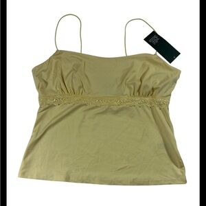 NWT Wild Fable Light Yellow Lace‎ Trim Cami Top - Soft ButterBliss Bodice Small